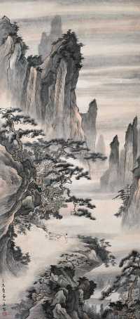 俞剑华 乙亥（1935）年作 山水 立轴